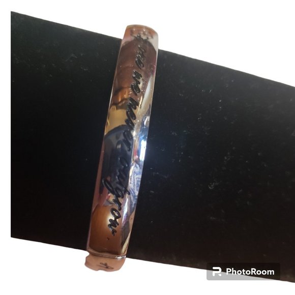 Sterling Silver Engraved Hinged Bracelet & 2 Silver Tone Bracelet - Picture 6 of 8